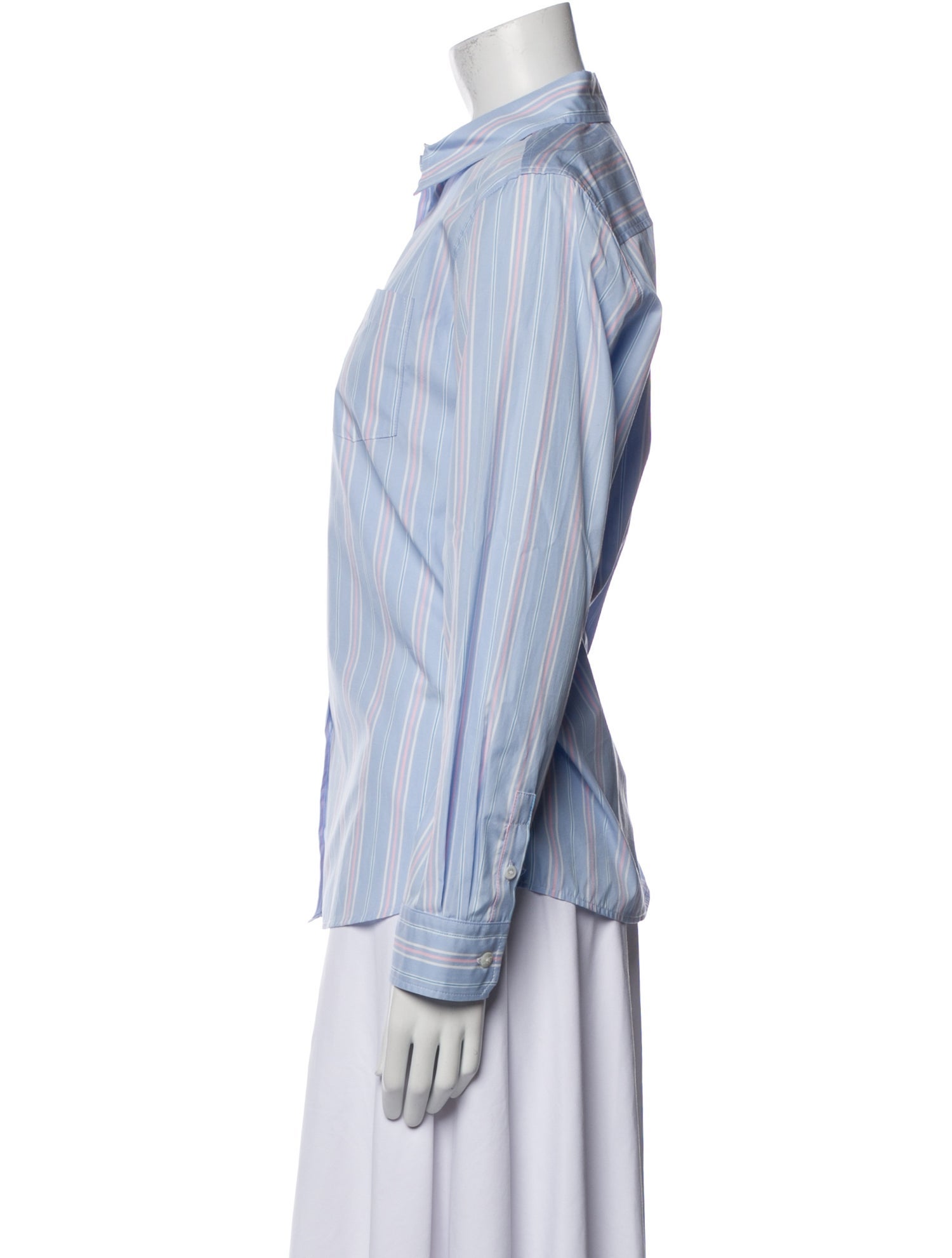 Weekend Max Mara Striped Long Sleeve Button-Up Top