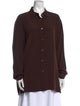 Weekend Max Mara Silk Long Sleeve Button-Up Top