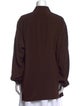Weekend Max Mara Silk Long Sleeve Button-Up Top
