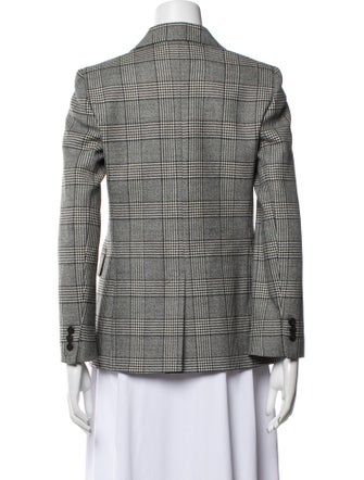 Weekend Max Mara Virgin Wool Plaid Print Blazer