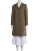 Weekend Max Mara Virgin Wool Plaid Print Peacoat