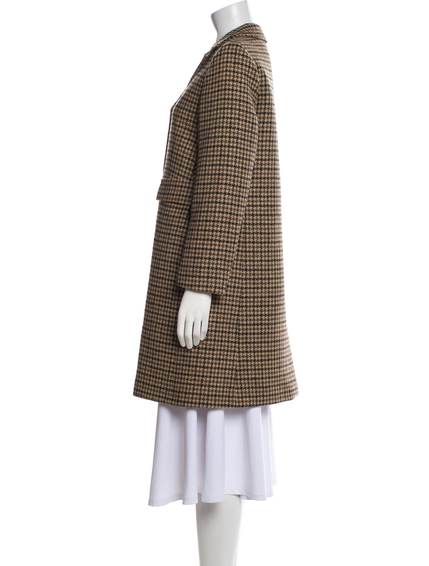 Weekend Max Mara Virgin Wool Plaid Print Peacoat