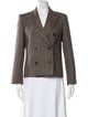 Weekend Max Mara Virgin Wool Plaid Print Blazer