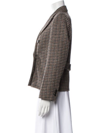 Weekend Max Mara Virgin Wool Plaid Print Blazer