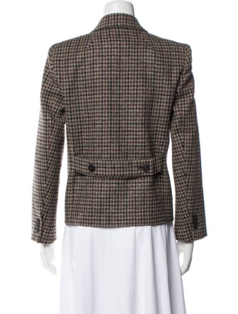 Weekend Max Mara Virgin Wool Plaid Print Blazer