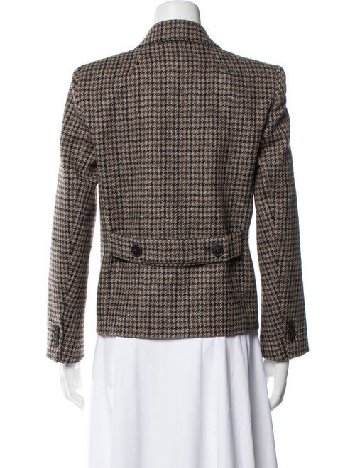 Weekend Max Mara Virgin Wool Plaid Print Blazer