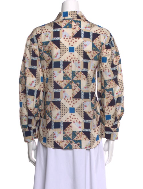 Weekend Max Mara Printed Three-Quarter Sleeve Button-Up Top