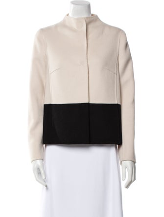 Weekend Max Mara Virgin Wool Colorblock Pattern Bomber Jacket