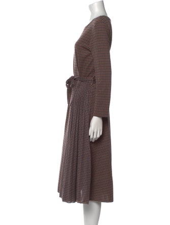 Weekend Max Mara Plaid Print Midi Length Dress