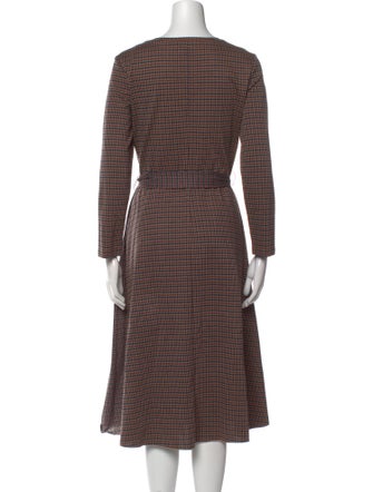 Weekend Max Mara Plaid Print Midi Length Dress