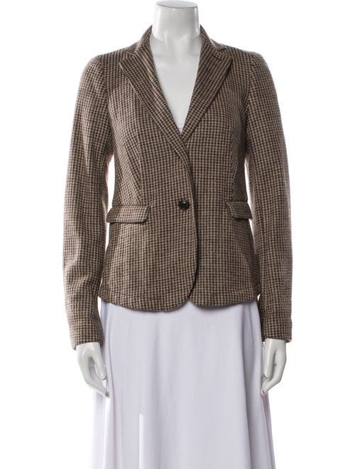 Weekend Max Mara Virgin Wool Houndstooth Print Blazer
