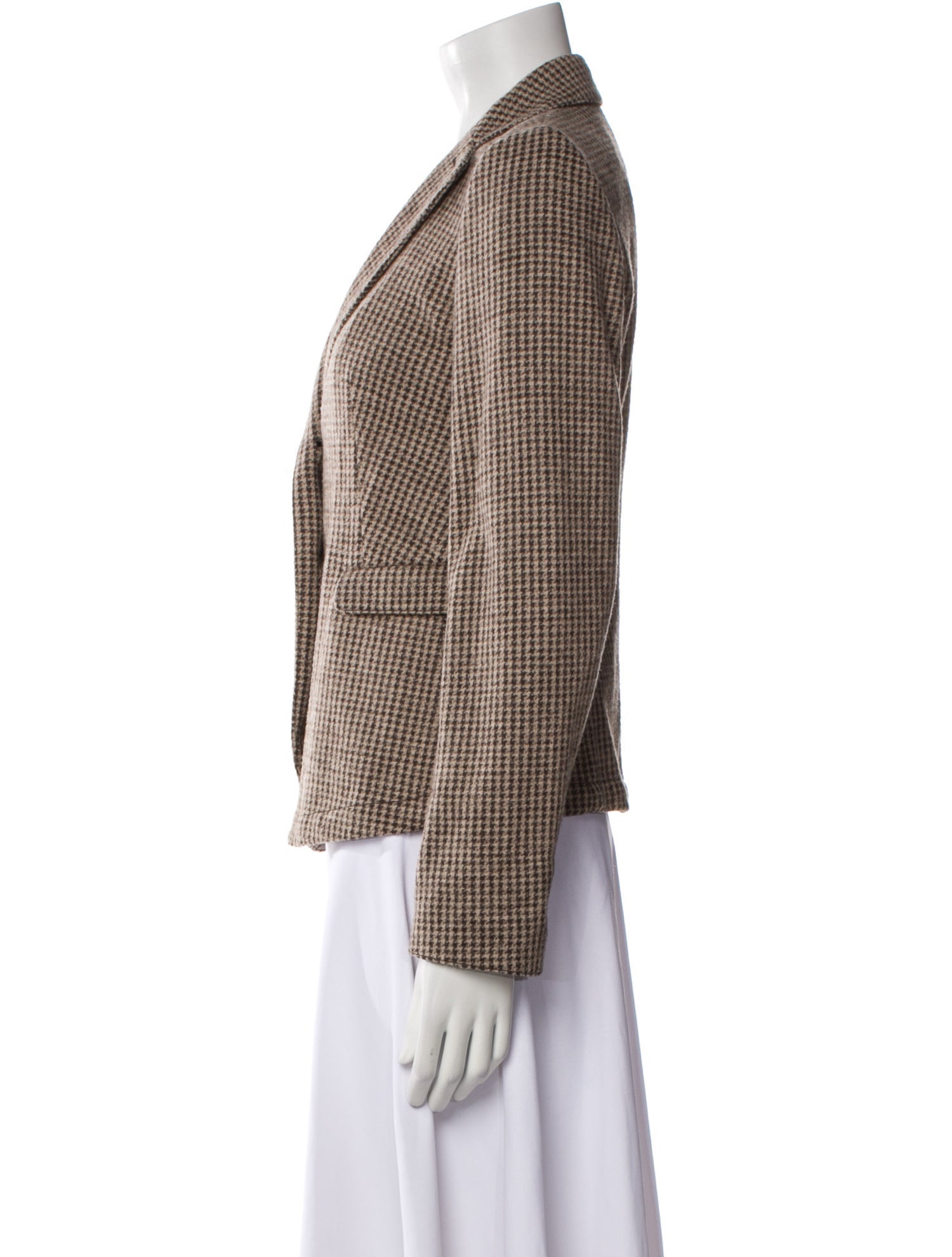 Weekend Max Mara Virgin Wool Houndstooth Print Blazer