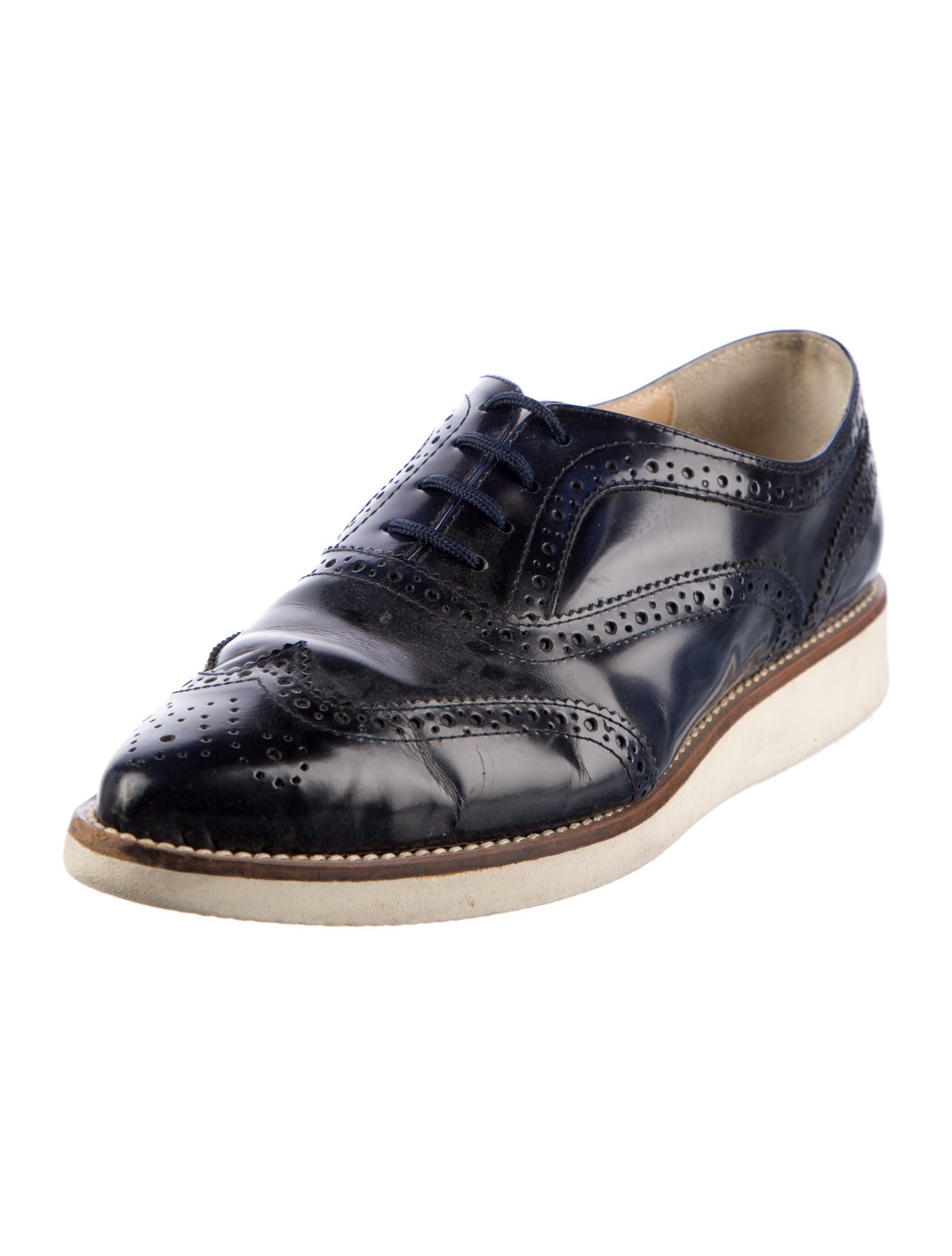 Weekend Max Mara Leather Leather Trim Embellishment Oxfords