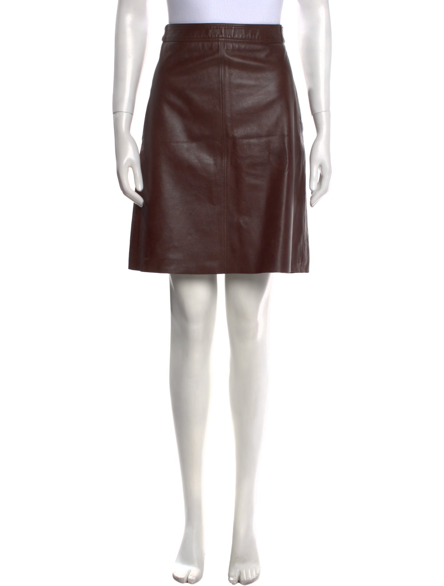 Weekend Max Mara Lamb Leather Knee-Length Skirt