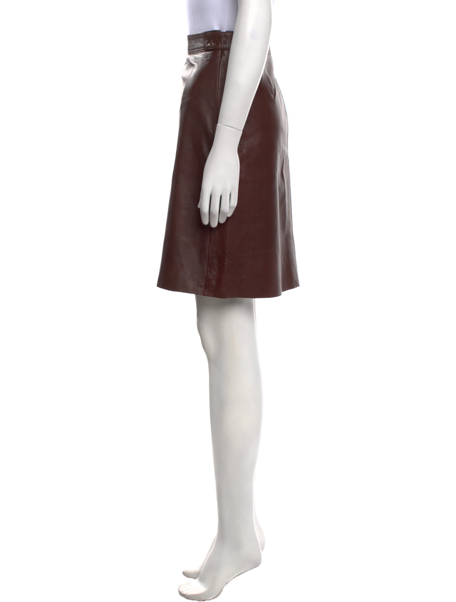 Weekend Max Mara Lamb Leather Knee-Length Skirt