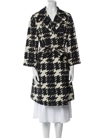 Weekend Max Mara Houndstooth Print Trench Coat