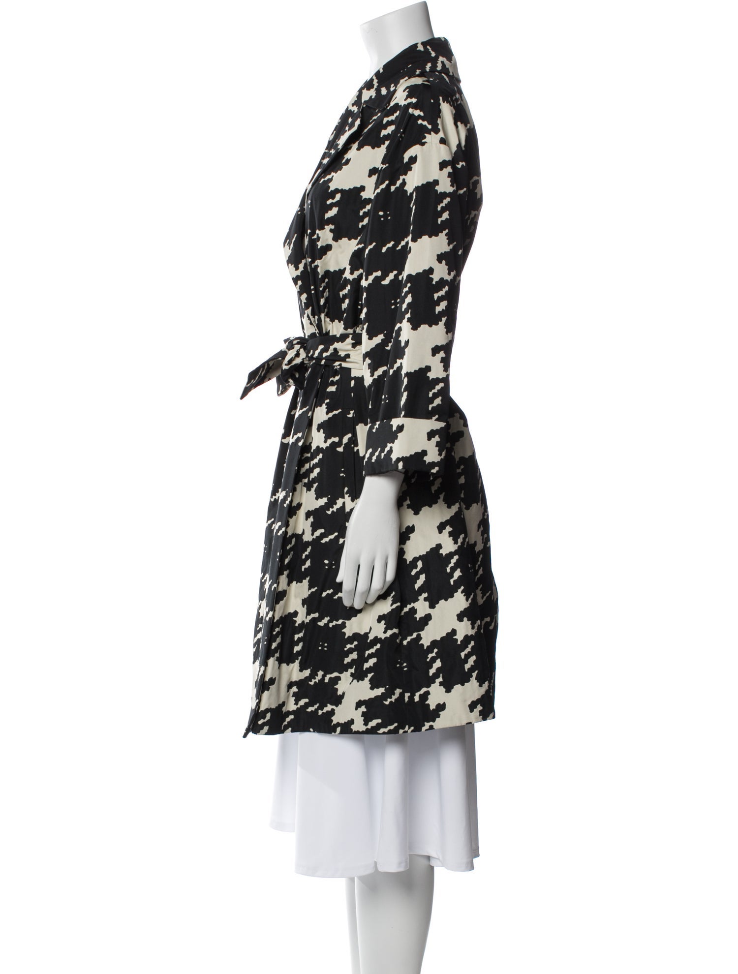 Weekend Max Mara Houndstooth Print Trench Coat