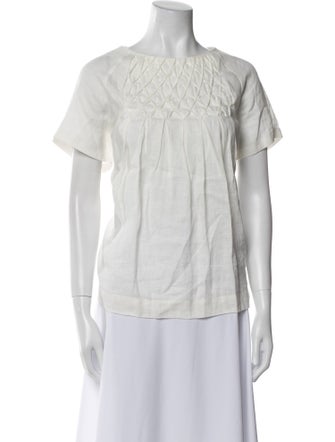 Weekend Max Mara Linen Bateau Neckline Blouse