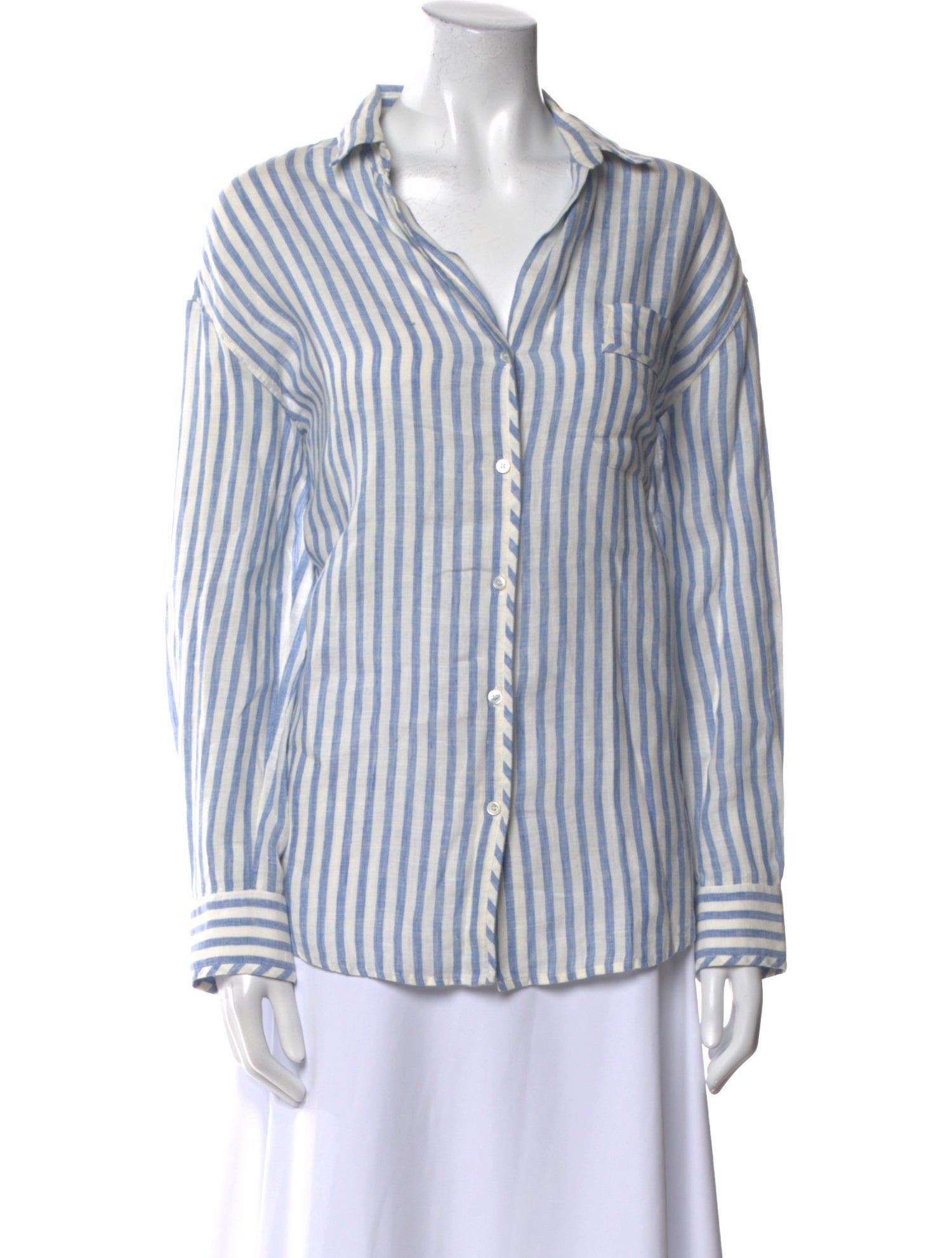 Weekend Max Mara Linen Striped Button-Up Top
