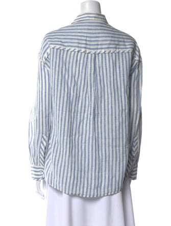Weekend Max Mara Linen Striped Button-Up Top