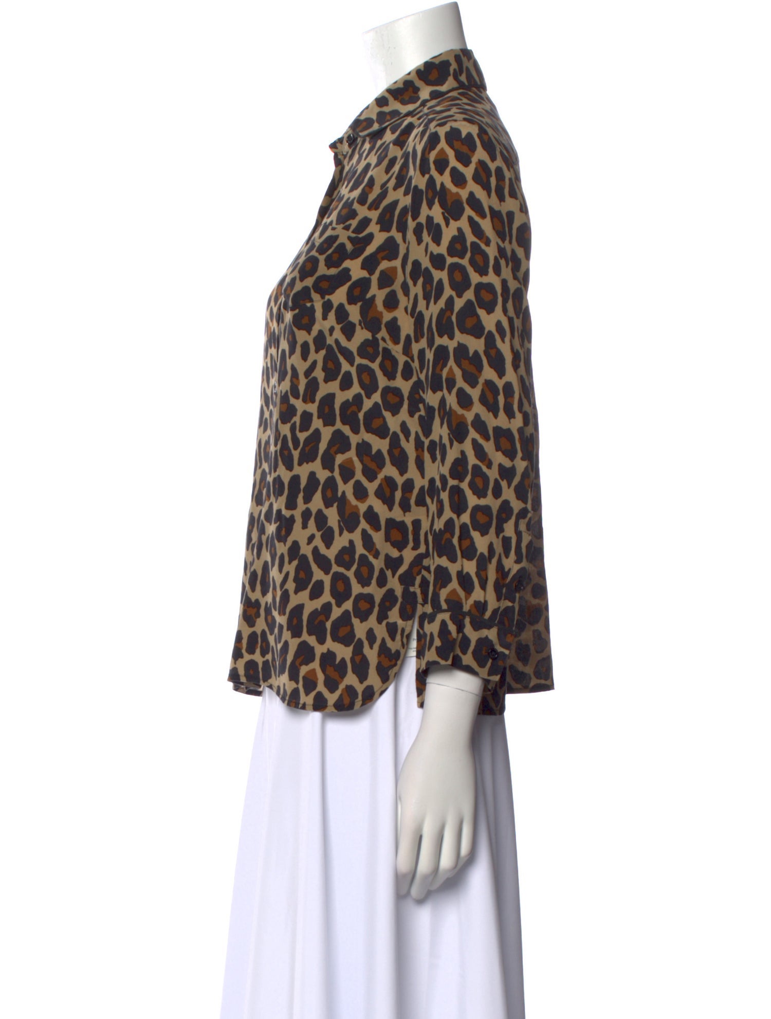 Weekend Max Mara Silk Animal Print Button-Up Top