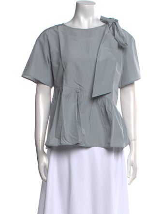 Weekend Max Mara Bateau Neckline Short Sleeve Blouse