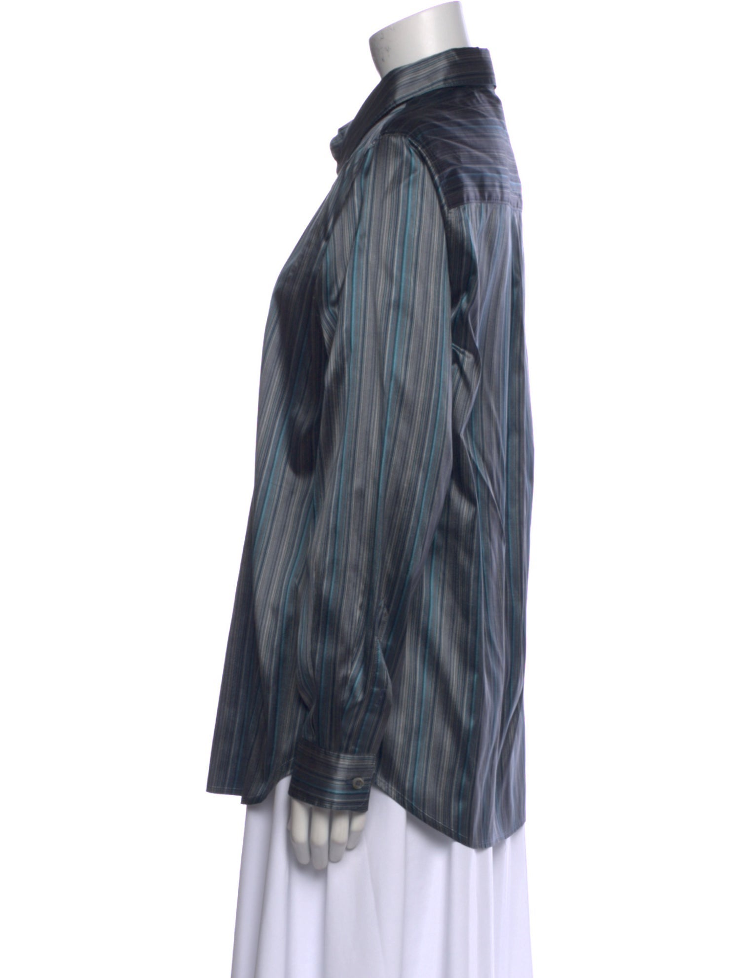 Weekend Max Mara Silk Striped Button-Up Top