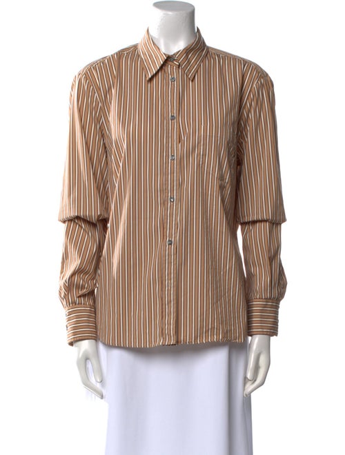 Weekend Max Mara Striped Long Sleeve Button-Up Top