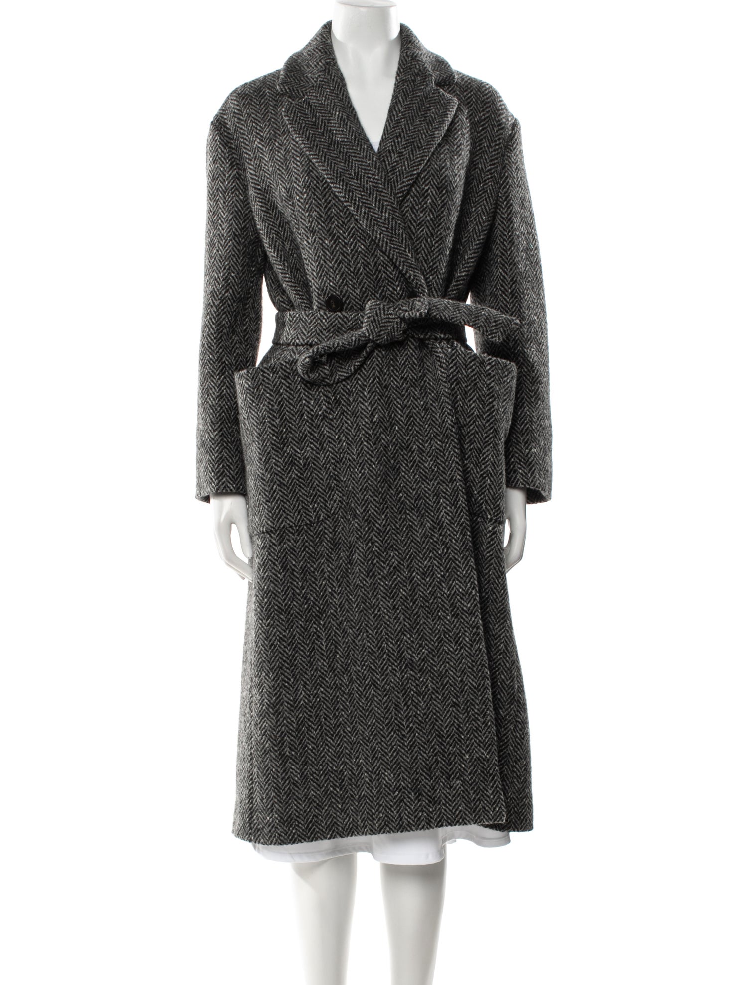 Weekend Max Mara Virgin Wool Striped Coat