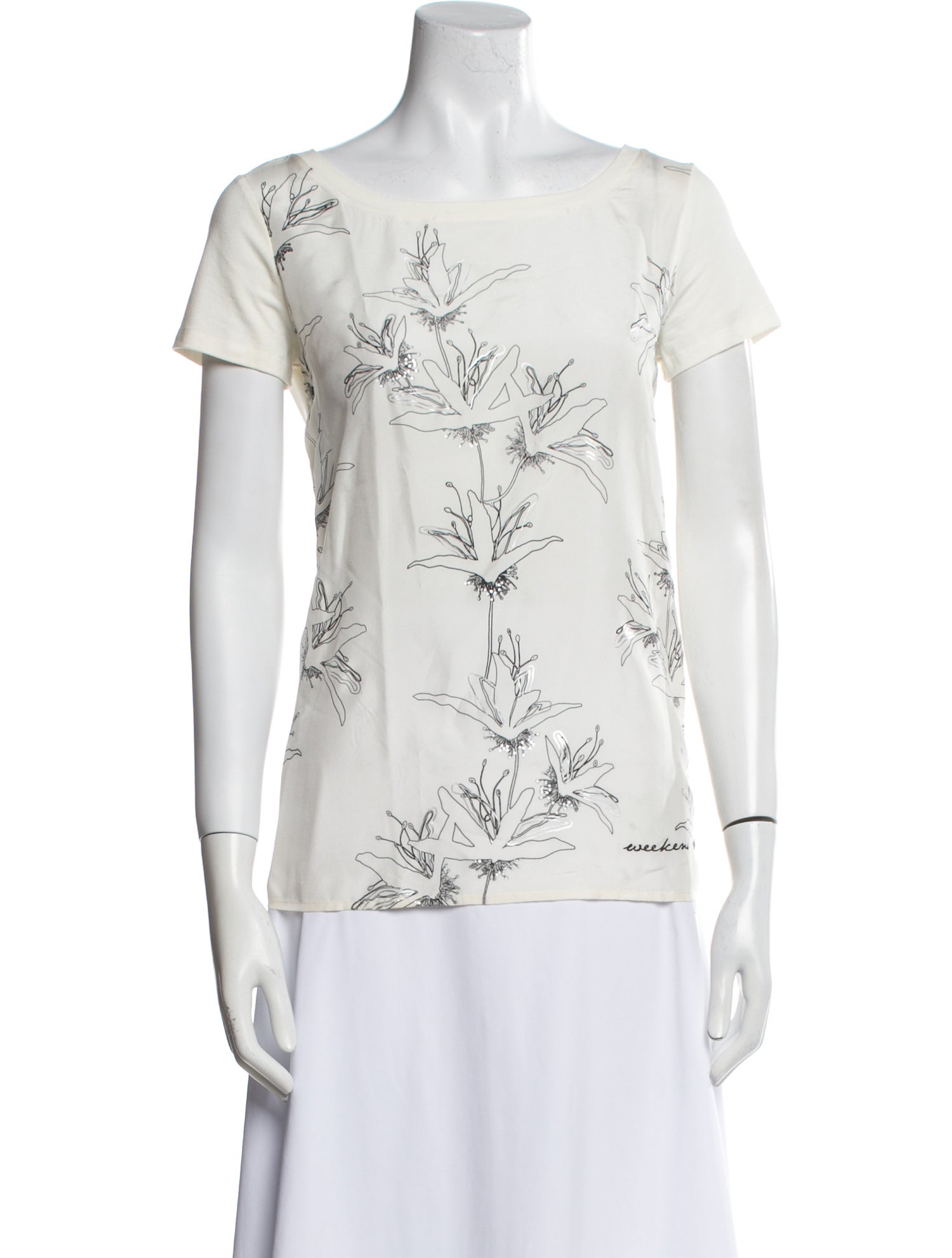 Weekend Max Mara Printed Bateau Neckline Top