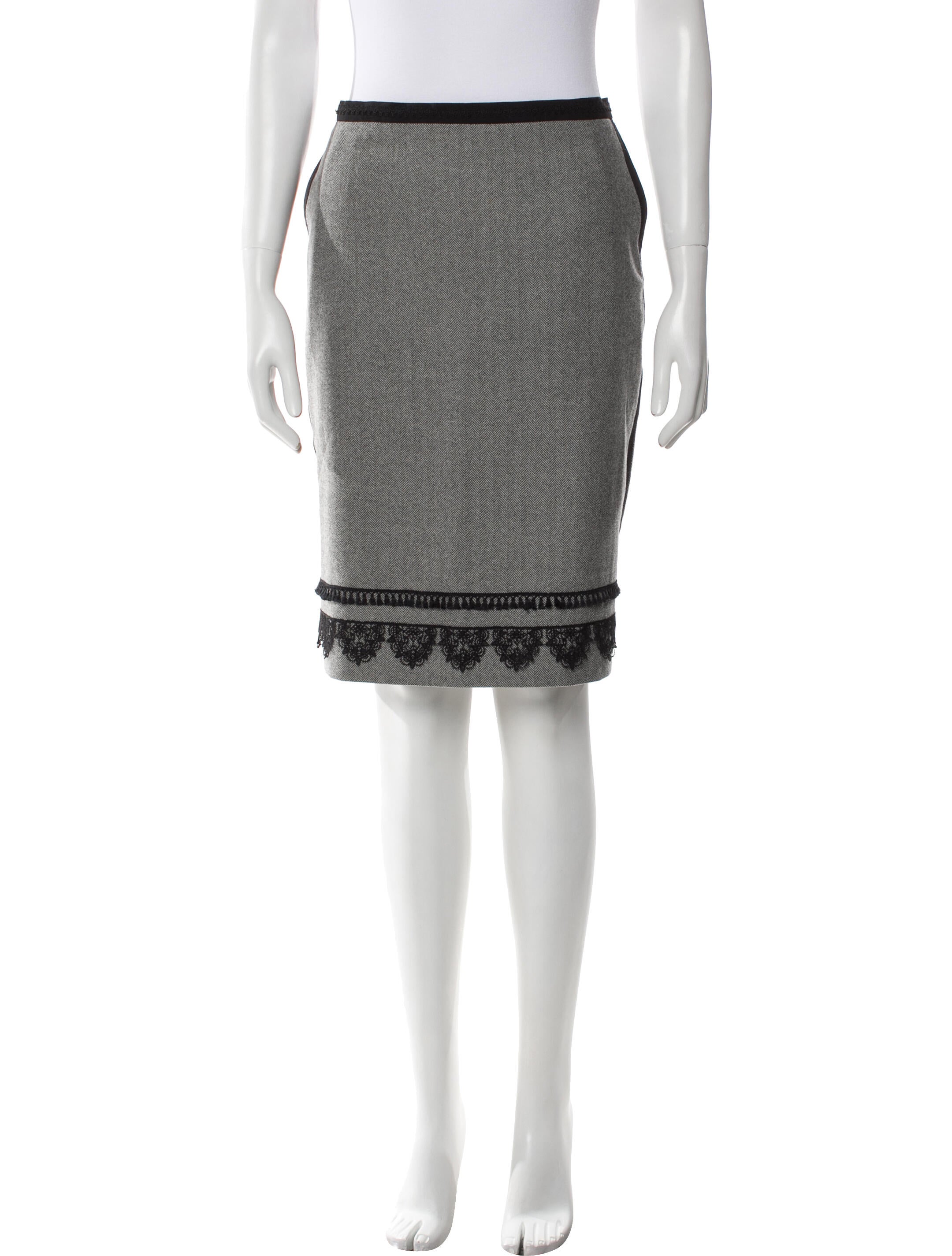 Weekend Max Mara Virgin Wool Knee-Length Skirt