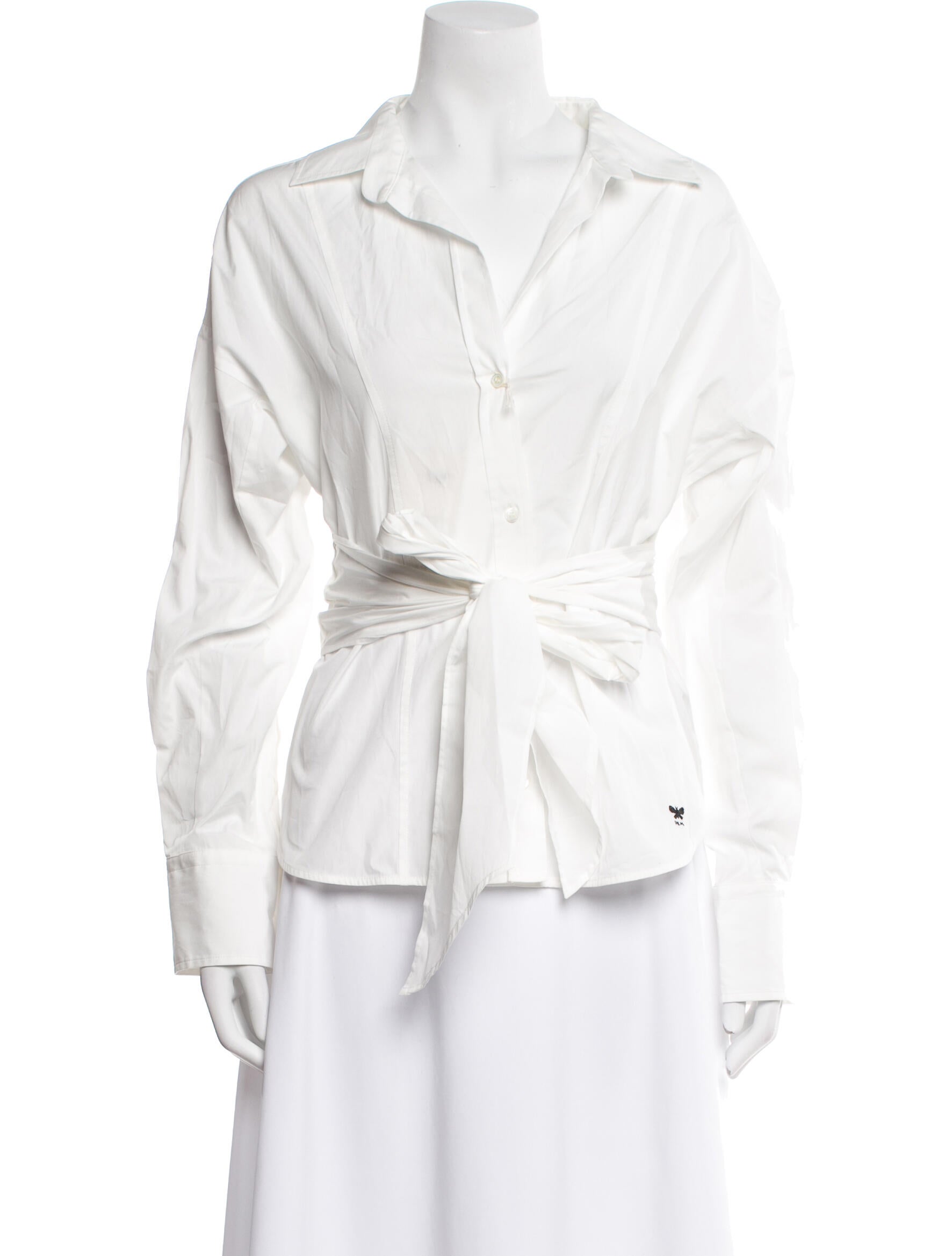Weekend Max Mara V-Neck Long Sleeve Button-Up Top