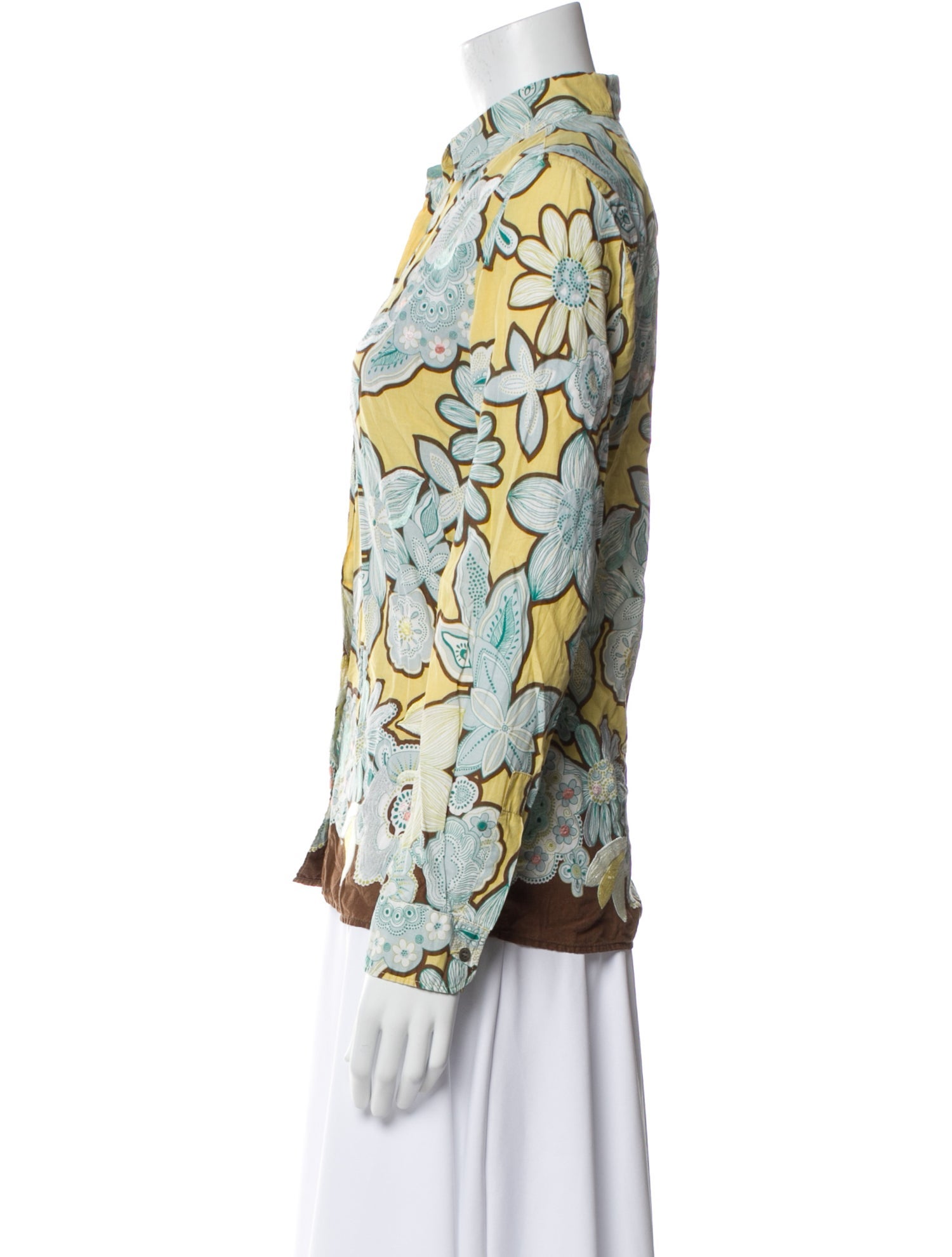 Weekend Max Mara Printed Long Sleeve Button-Up Top