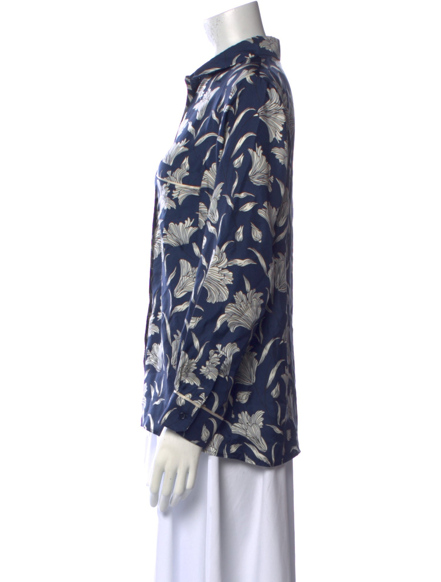 Weekend Max Mara Silk Floral Print Button-Up Top w/ Tags