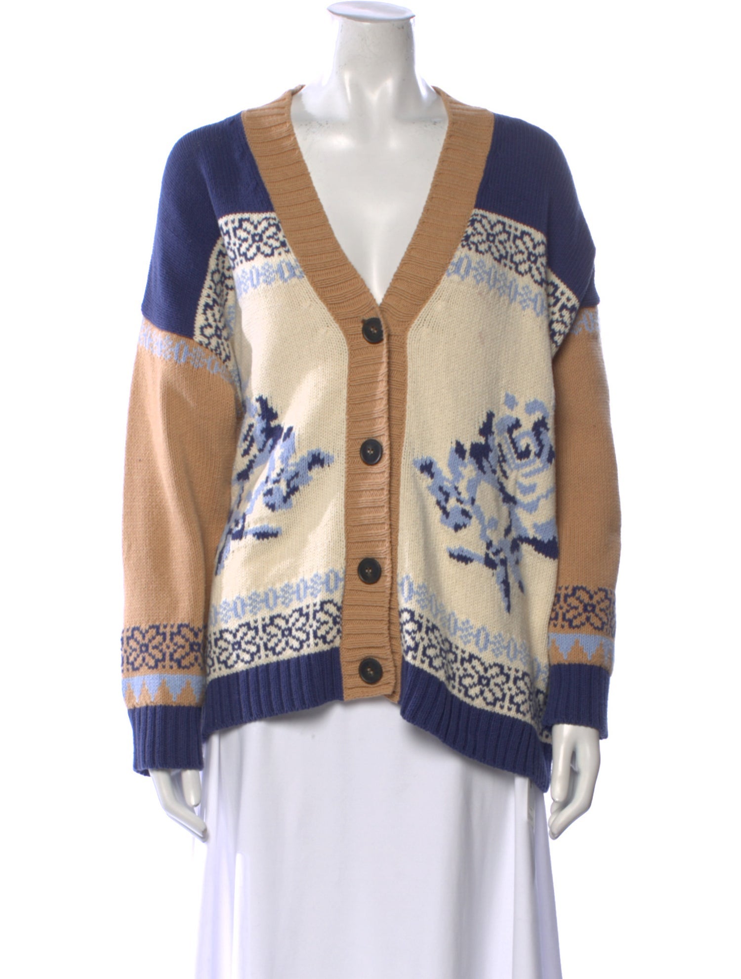 Weekend Max Mara Printed V-Neck Sweater