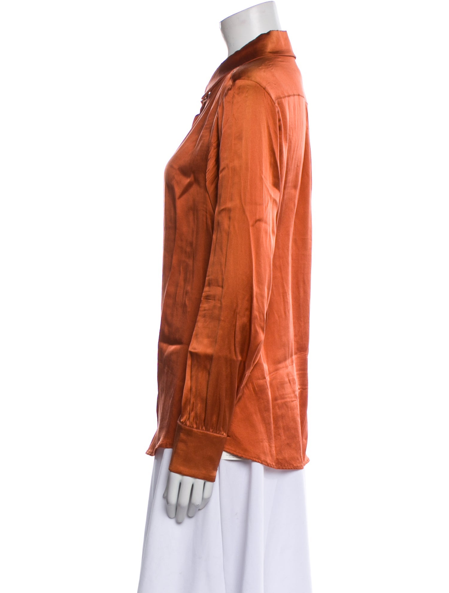 Weekend Max Mara Silk Long Sleeve Button-Up Top