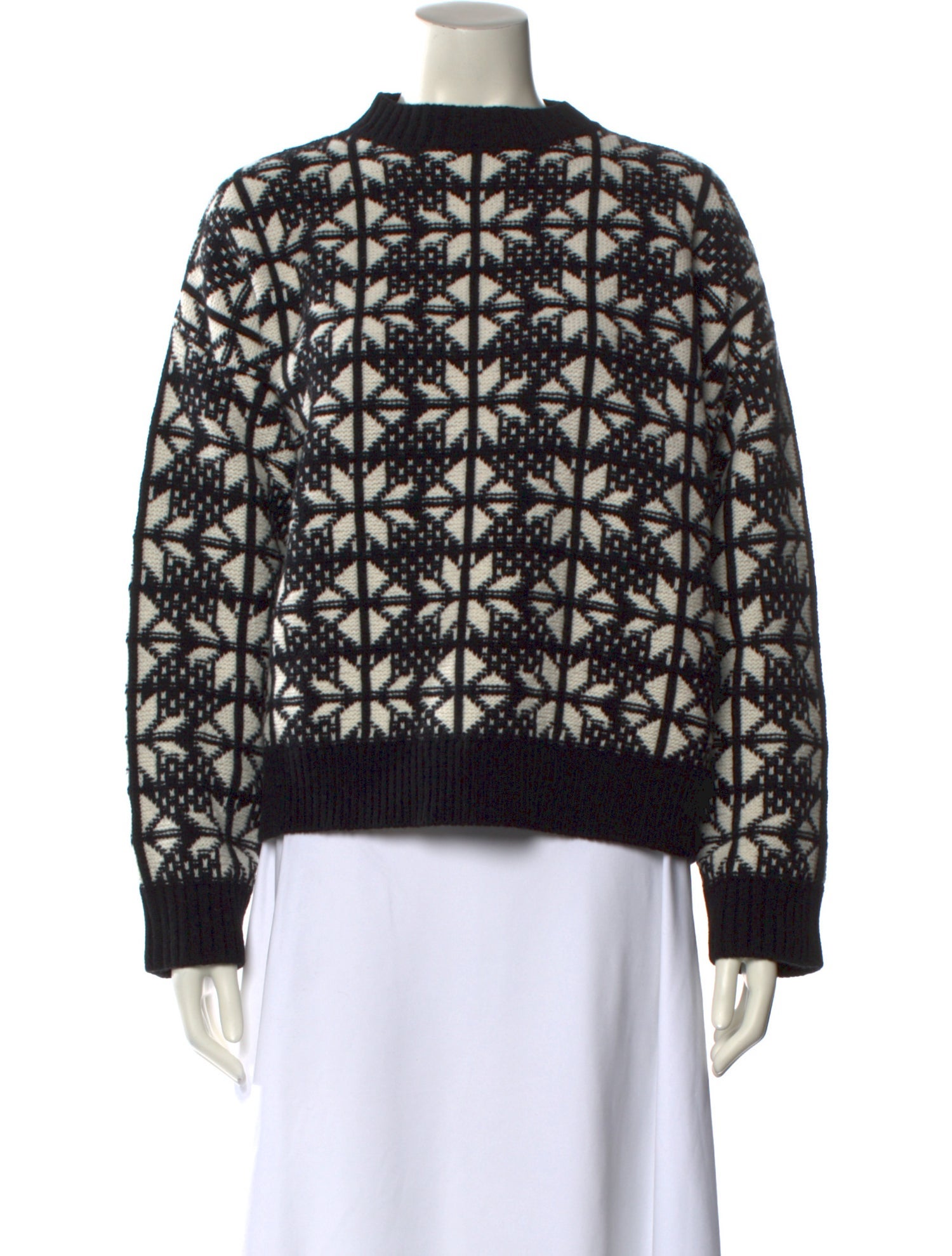 Weekend Max Mara Virgin Wool Printed Sweater w/ Tags