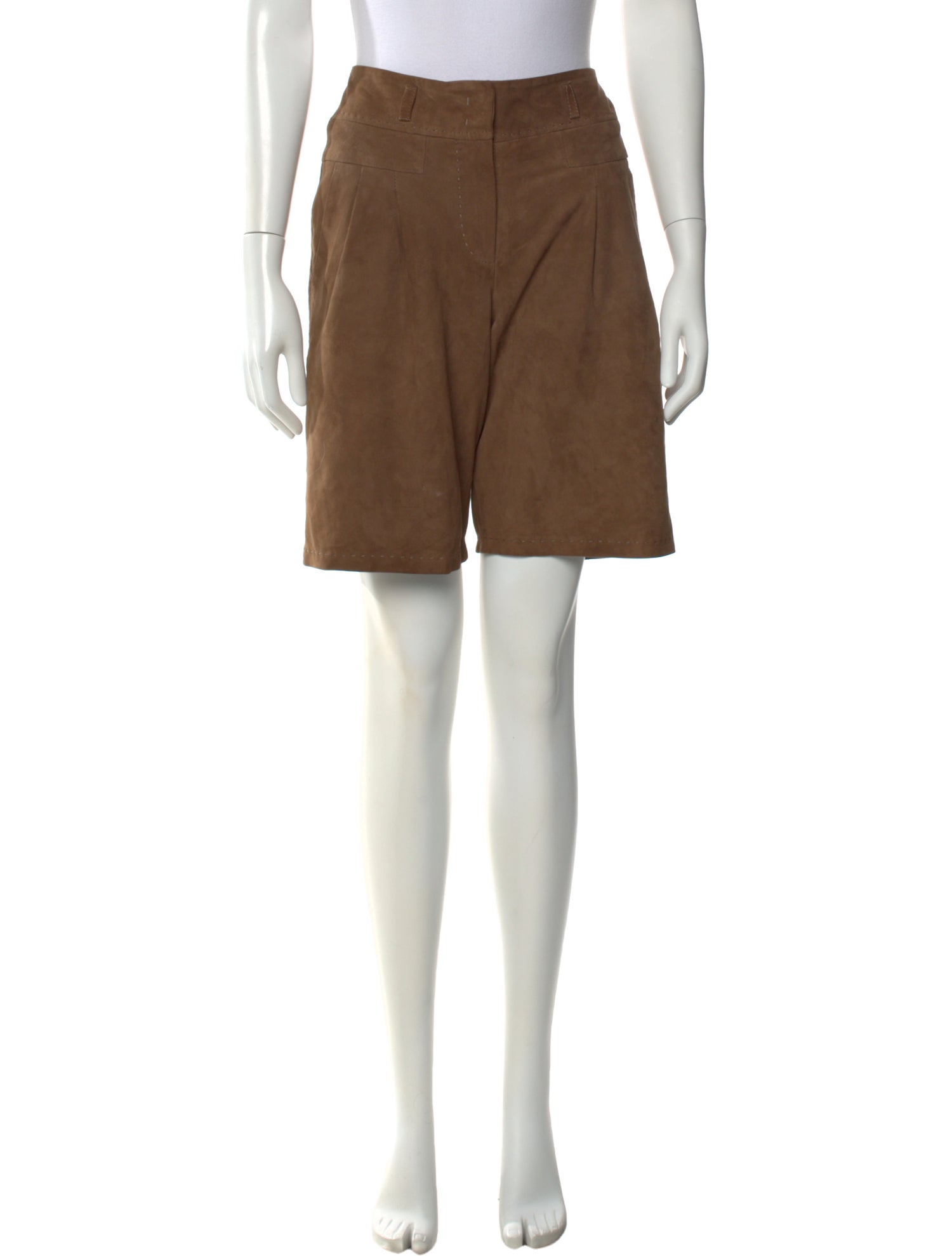 Weekend Max Mara Goat Leather Knee-Length Shorts