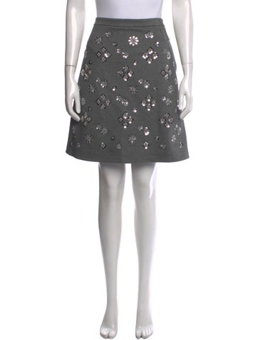 Pre-owned Weekend Max Mara Graphic Print Mini Skirt W/ Tags In Gray