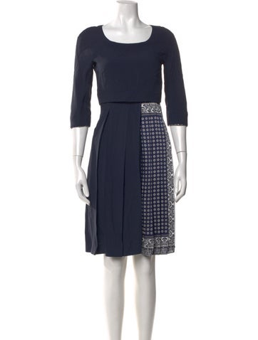 Pre-owned Weekend Max Mara Paisley Print Knee-length Dress W/ Tags In Blue