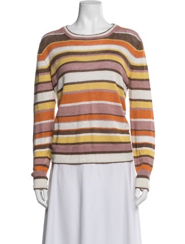 Pre-owned Weekend Max Mara Striped Crew Neck Sweater In Multicolor