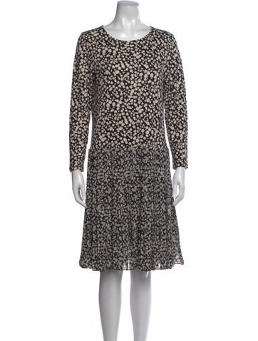 Pre-owned Weekend Max Mara Floral Print Midi Length Dress In Black