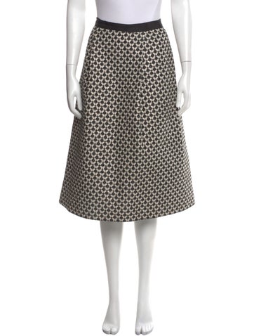 Pre-owned Weekend Max Mara Printed Knee-length Skirt In Black/metallic/neutrals