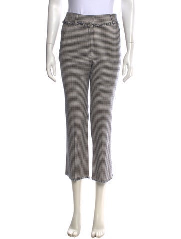 Pre-owned Weekend Max Mara Houndstooth Print Straight Leg Pants In Blue