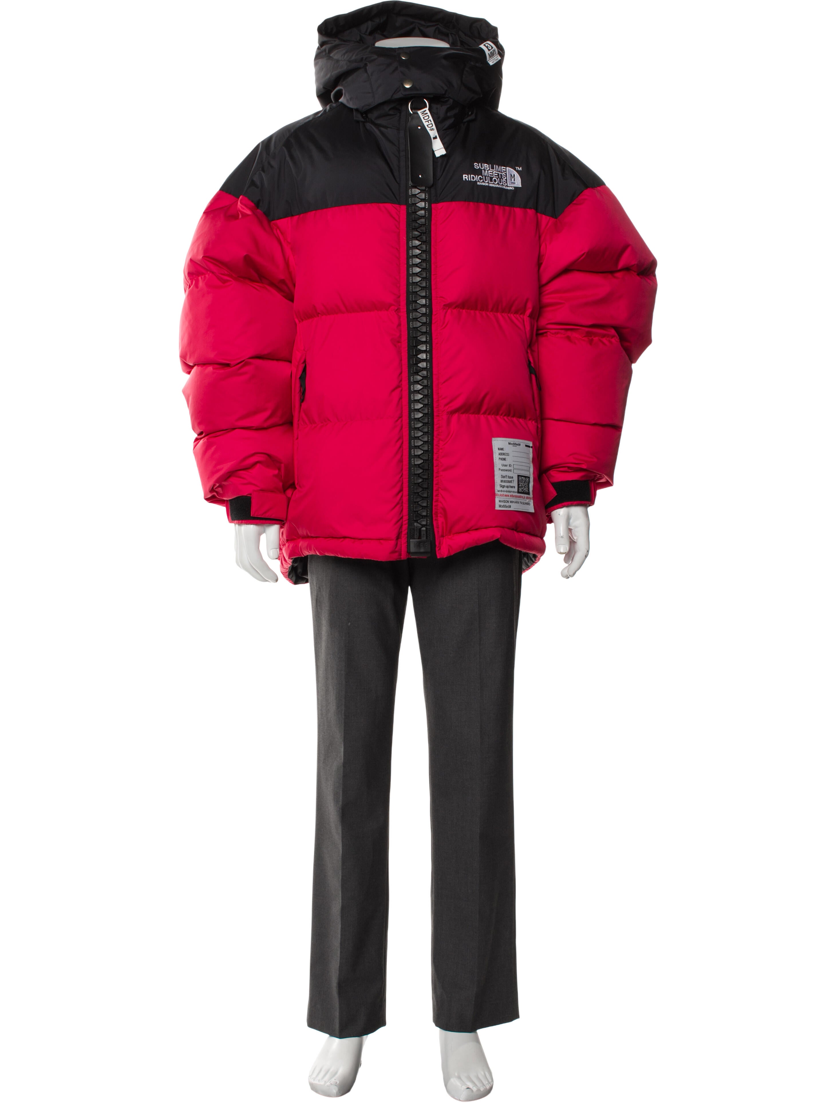 Maison Mihara Yasuhiro Colorblock Pattern Puffer Coat w/ Tags