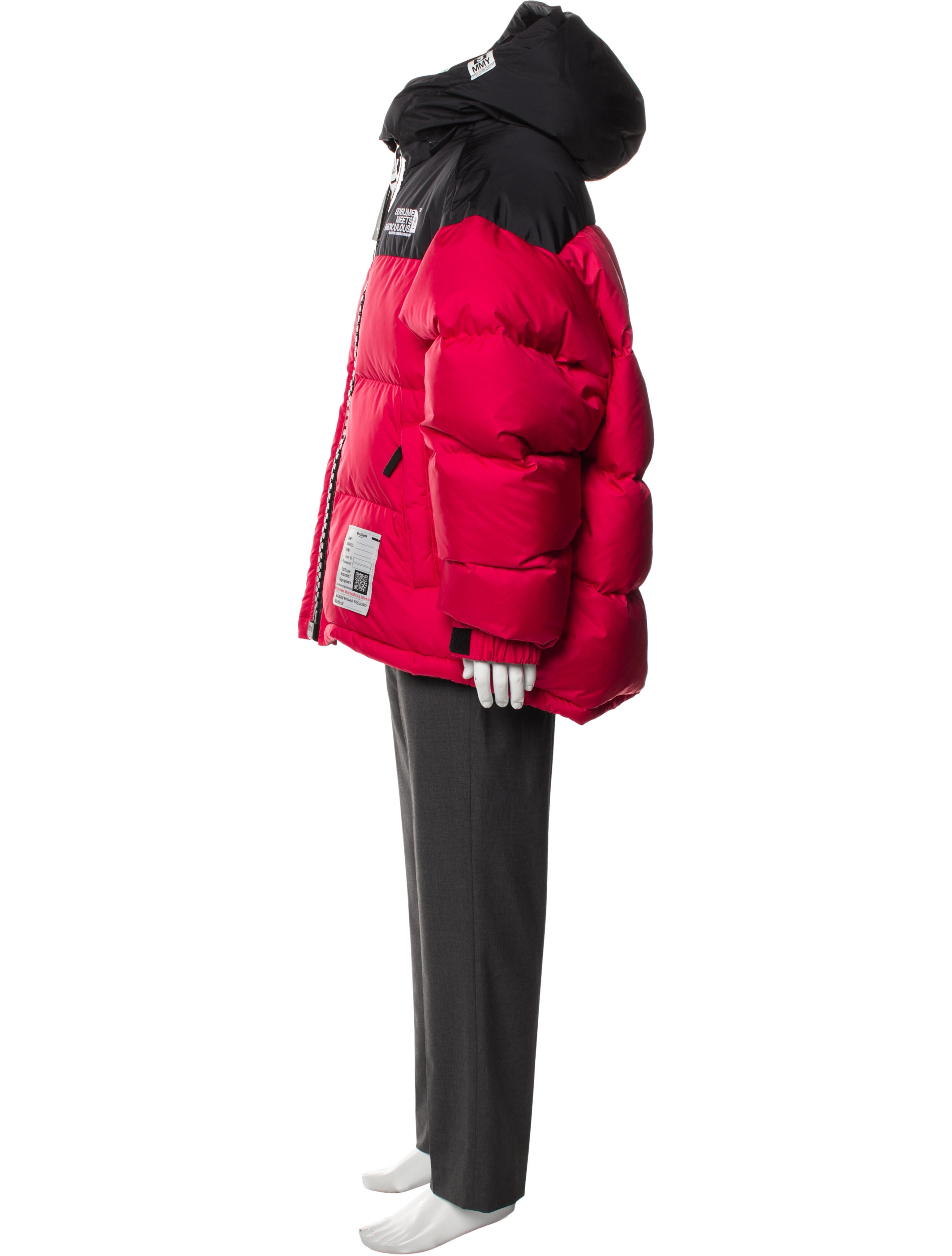 Maison Mihara Yasuhiro Colorblock Pattern Puffer Coat w/ Tags