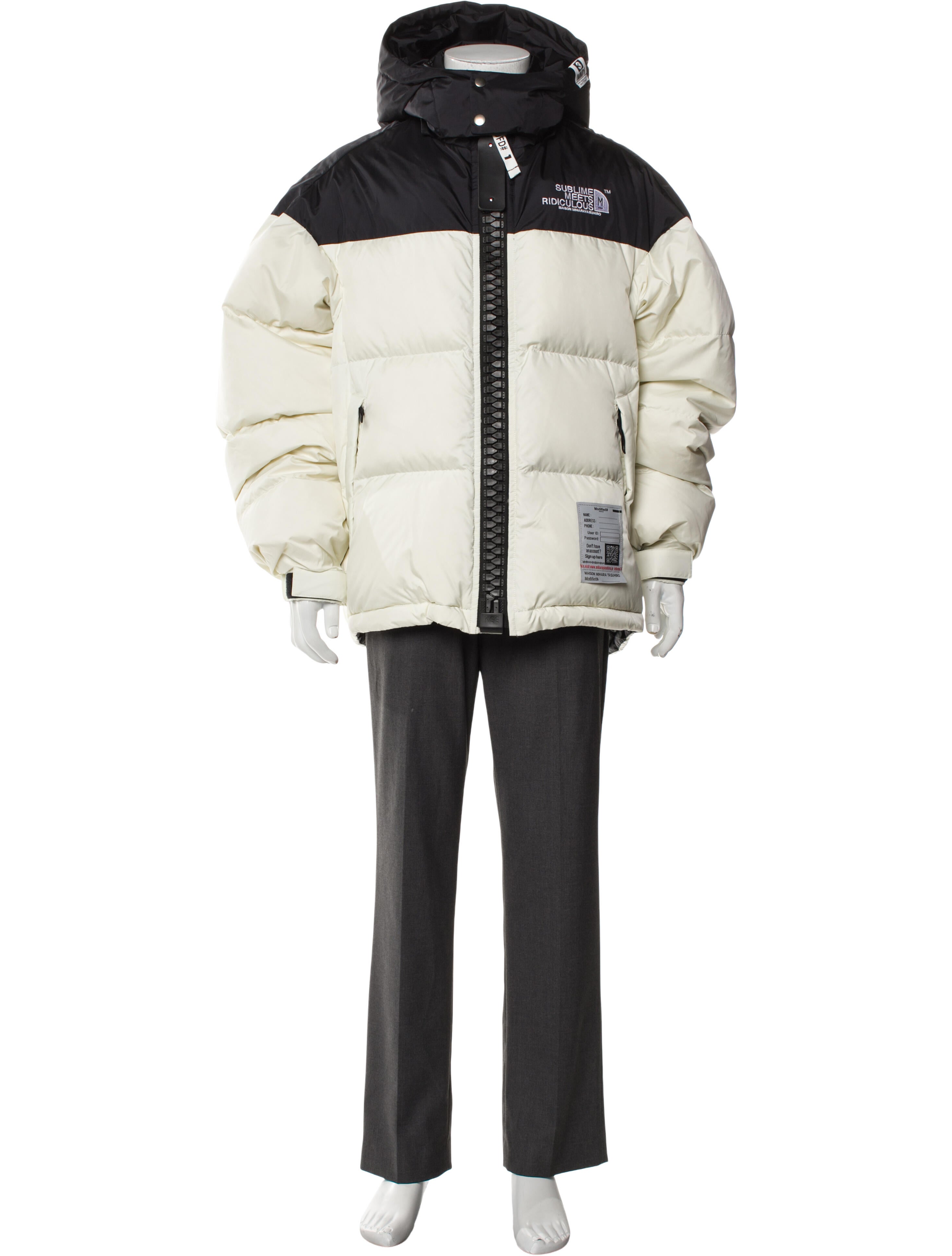 Maison Mihara Yasuhiro Colorblock Pattern Puffer Coat w/ Tags