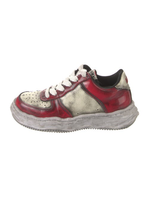 Maison Mihara Yasuhiro Patent Leather Colorblock Pattern Athletic Sneakers