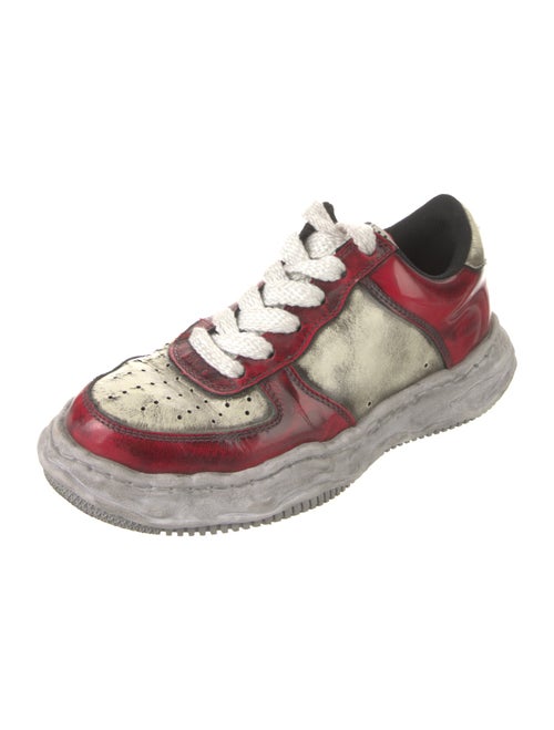 Maison Mihara Yasuhiro Patent Leather Colorblock Pattern Athletic Sneakers