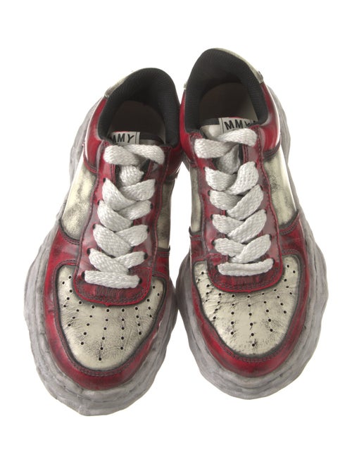 Maison Mihara Yasuhiro Patent Leather Colorblock Pattern Athletic Sneakers